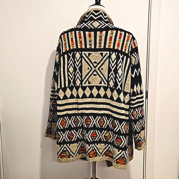 KENISTON multicolor open front cozy cardigan vibrant 3X read measurements EUC - Picture 9 of 14